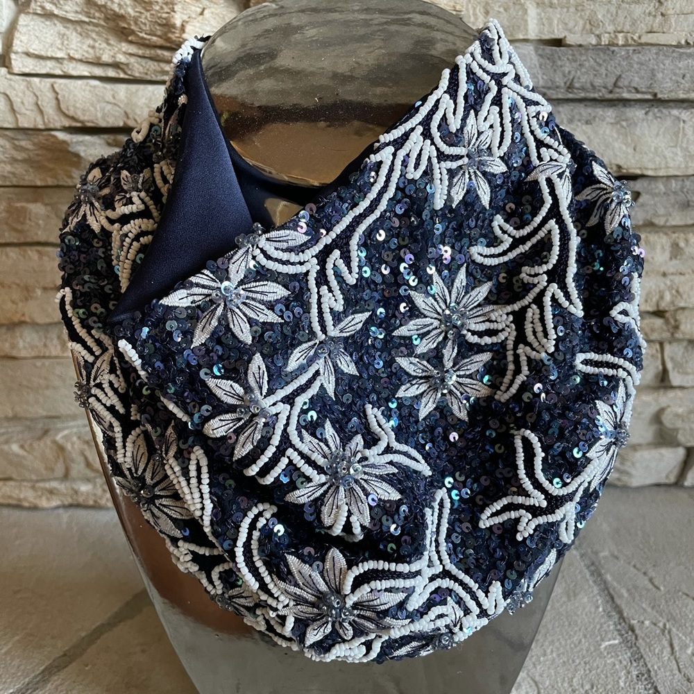 Renee Christopher Beaded Scarf Necklace